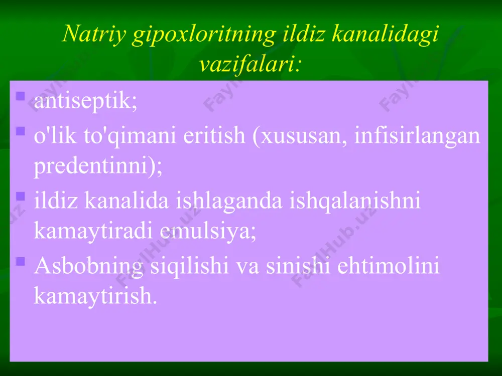 ildiz kanallari tizimiga medikamentoz ishlov berishda qo’llaniladigan antiseptiklar - Page 5