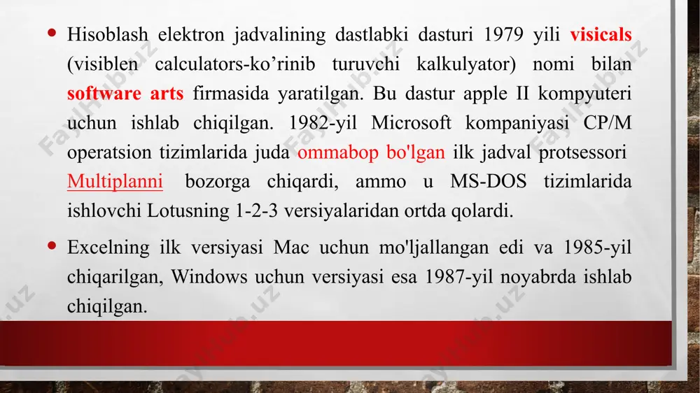 elektron jadvallar. ms excel va uning asoslash usullari - Page 3