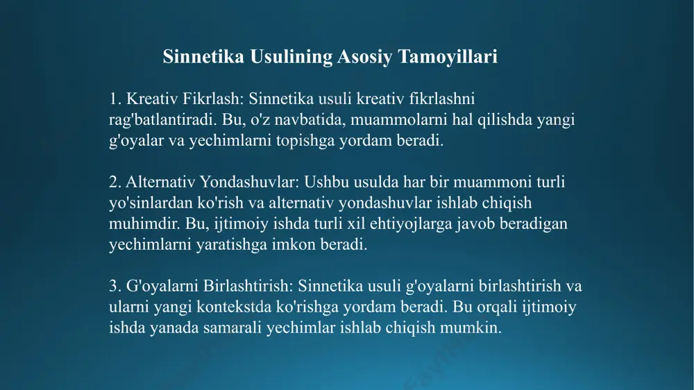 atlarning sifatini oshiradi va jamiyatning turli qatlamlariga yanada samarali xizmat ko'rsatishga imkon beradi. foydalanilgan adabiyotlar мельников в. п., холостова е. и.. история социальной работы в россии, 2-е изд, м.: маркетинг, 2005. isbn 5-94798-486-5. технологии социальной работы. учебник. м.: инфра-м, 2001. isbn 5-94798-486-5. вдовина м. в. социальная работа с семьей:специальных программих подготовка специалистов // знание. понимание. умение. — m., 2005. osnovnie napravleniya sotsialnoy raboti s uchastiem jenщin ideynie istoki formirovaniya konsepsii professionalnogo obrazovaniya amerikanskix sotsialnix rabotnikov meri richmond vozniknovenie professionalnogo obrazovaniya po sotsialnoy rabote elberfeldskaya sistema sotsialnoy pomoщi neimuщim: ot dobrovolchestva k professionalizmu e’tiboringiz uchun rahmat image2.png image3.png image4.png image5.png image6.png image7.png image1.png /docprops/thumbnail.jpeg