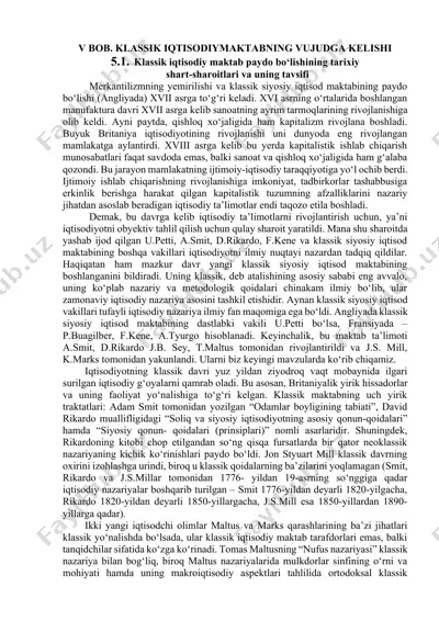 klassik iqtisodiy maktabning vujudga kelishi — DOCX