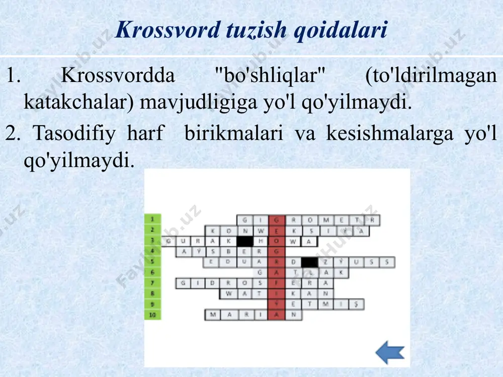 online krossvord tayyorlash texnologiyalari - Page 4