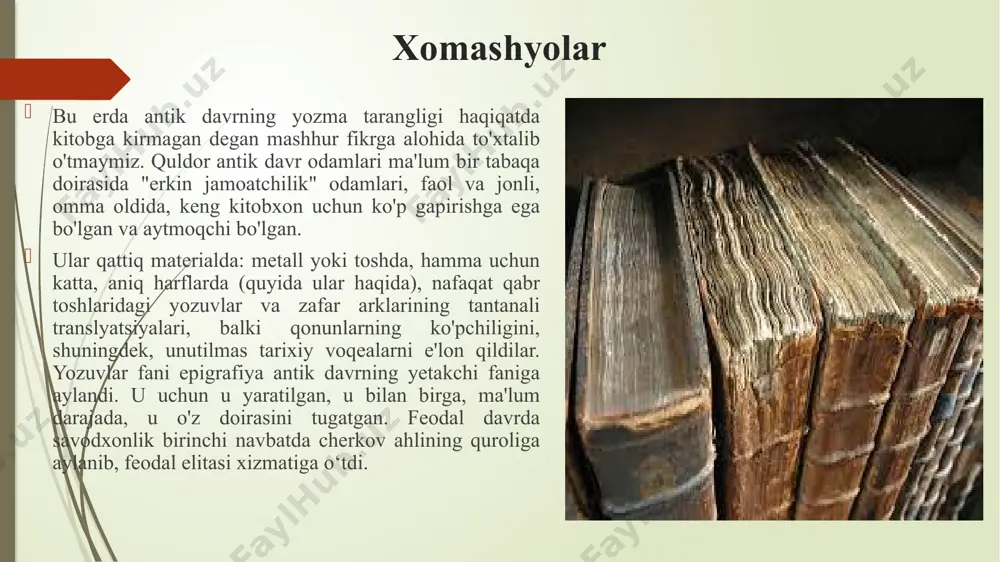 o’rta asrlarda qulyozma kitoblarni tayyorlashda foydalaniladigan asboblar va ashyolar - Page 5