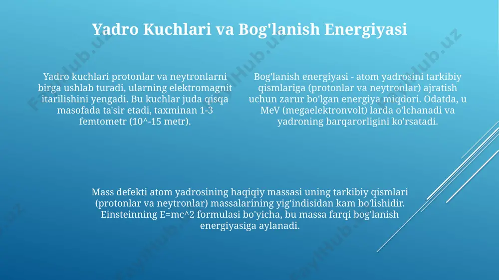 lazerlar va ularning turlari. atom yadrosining tarkibi bogʻlanish energiyasi ,massa deffekti - Page 4