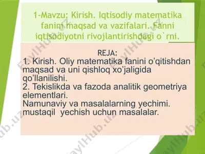 iqtisodiy matematika — PPTX