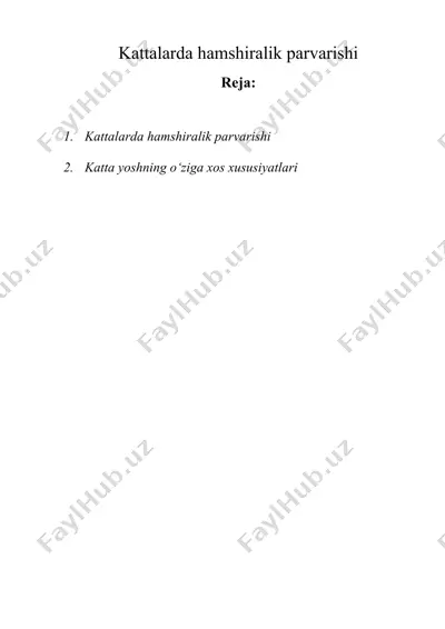 kattalarda hamshiralik parvarishi — DOCX