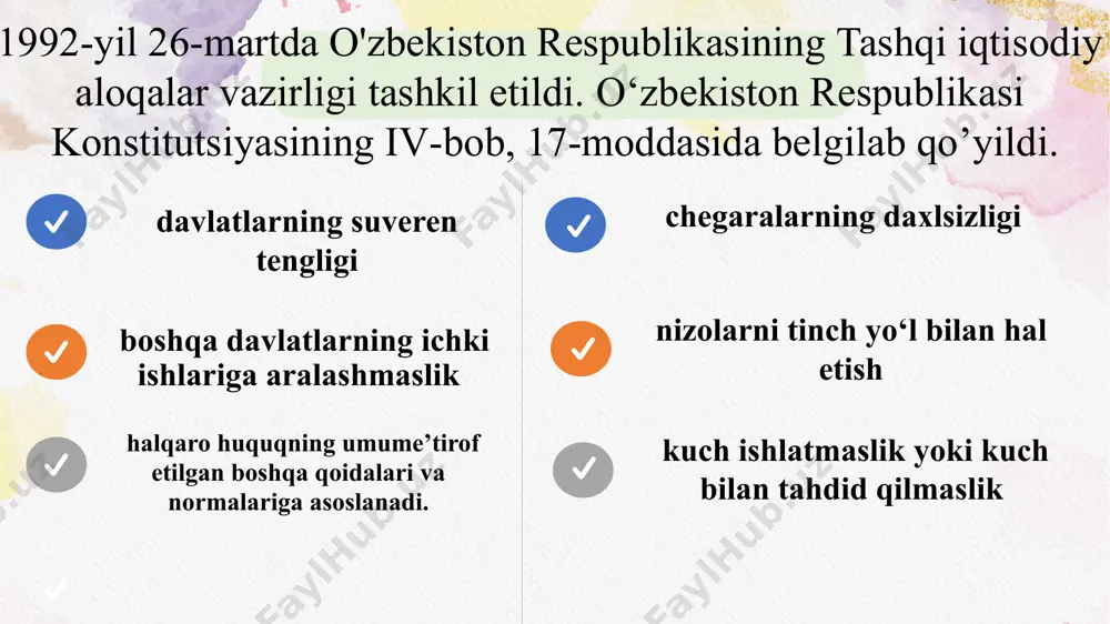 o‘zbekistonning xalqaro aloqalari va jahon hamjamiyatidagi o‘rni - Page 3