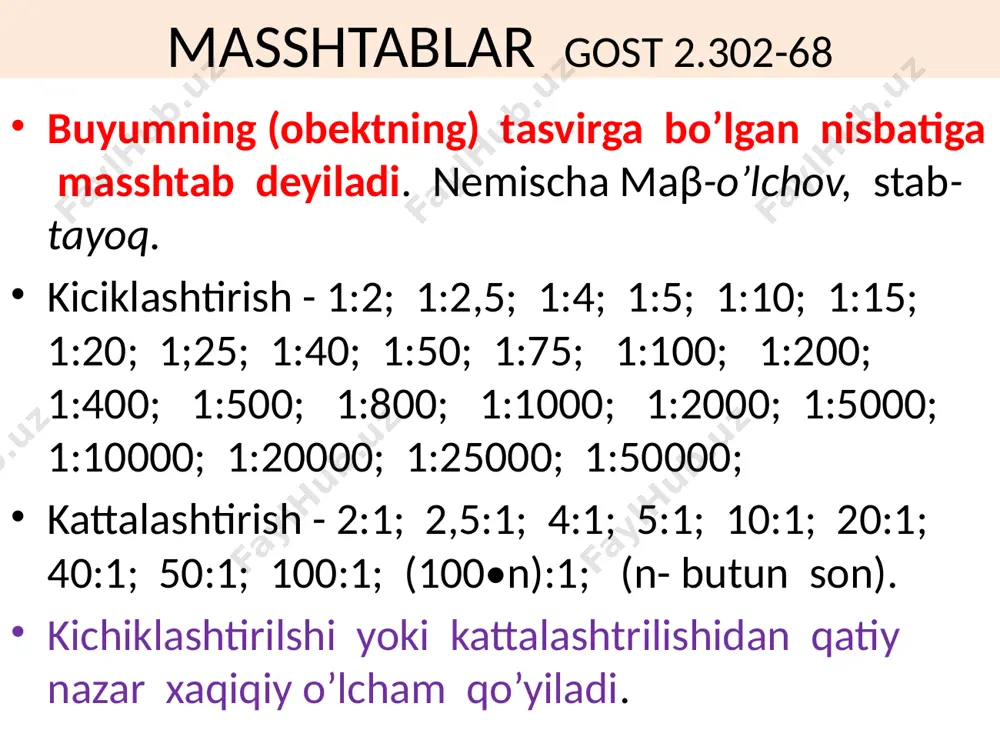 hik) tegishli bo’lgan o’lchamlarni, shu elementning formasi yaqqolroq ko’rinadigan joyga gruppalashtirib qo’yish tavsiya etiladi. o’lcham strelkasining tuzilishi strelkaning formasi strelka qo’yish uchun joy yetarli bo’lmaganda, uni 45°li chiziqcha yoki aniq ko’rinuvchi nuqta bilan almashtiriladi. adabiyotlar mashinasozlik chizmachiligi kursi. qirg’izboyev yu. sobitov e. odilov p. va boshqalar. mashinasozlik chizmachiligidan spravochnik. to’xtayev a. abramyan y. p. chizma geometriya kursi. murodov sh. k. hakimov l. odilov p. shomurodov a . jumayev m. gidrotexniklar uchun chizma geometriya murodov sh. k. chizma geometriya kursi. ismatullayev r. chizma geometriya kursi. raxmonov i. image1.wmf image2.jpeg image3.jpeg image4.jpeg image5.jpeg image6.jpeg /docprops/thumbnail.jpeg
