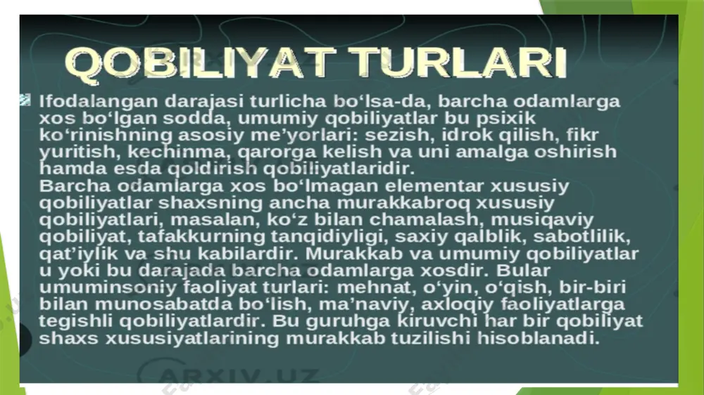 qobilyat rivojlanishining tasir etuvchi omillari - Page 4