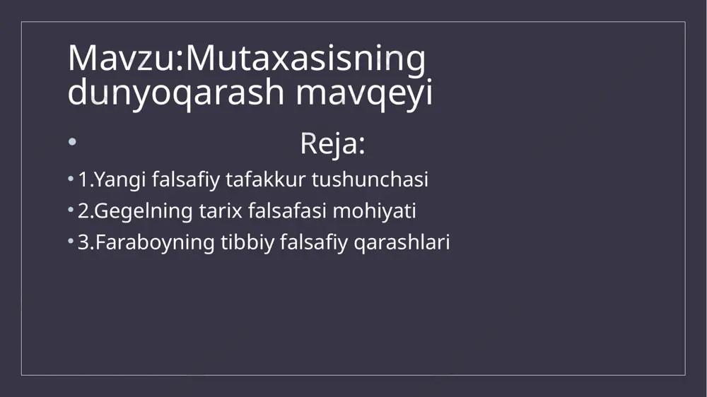 n taʼsirlari al-beruniy, umar xayyom, al-gʻazzoliy, averroes, nosir al-din tusiy, ibn al-nafis, averroizm, sxolastitsizm, albertus magnus, duns scotus, thomas aquinas, buridan, benedetti, galileo, harvey olgan taʼsirlari arastu, galen, plotinus, aflotunchilik, muhammad, vosil ibn ota, al-kindiy, al-roziy, olim 941-yildan damashkda muhtojlikda kun kechira boshlaydi. shunga qaramay, ilm bilan shugʻullanadi, falsafa va boshqa fanlar sohasida tadqiqot ishlari olib boradi. u aleppo (halab) hokimi hamdamid (hukmronlik yillari 943—967) iltifoti va hurmatiga erishadi. u olimlarning homiysi sifatida tanilgan edi. hokim forobiyni oʻz saroyiga taklif etadi, lekin, u saroyga bormasdan, erkin hayot kechirishni maʼqul koʻradi. shunga qaramasdan, allomaning halabdagi hayoti sermahsul boʻldi, bu yerda oʻzining koʻplab asarlarini yozdi. forobiy 949— 950 yillarda misrda, soʻngra damashqda yashaydi va shu yerda umrining oxirgi kunlarini oʻtkazadi. u damashqsagi „bob assagʻir“ qabristoniga dafn etilgan. asarlari mavjud maʼlumotlarga qaraganda, farobiy 160 dan ortiq asar yozgan. lekin ularning aksariyati bizgacha yetib kelmagan. shunga qaramay, mavjud risolalarining oʻziyoq uning buyuk olim ekanligidan …