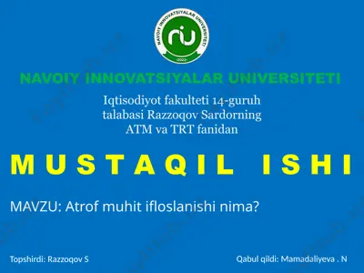 atrof muhit ifloslanishi — PPTX