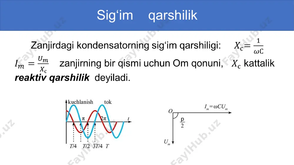 o‘zgaruvchan tok zanjiridagi kondensator - Page 4