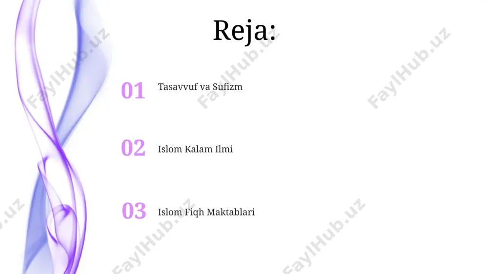 ng farqlari fiqh masalalarida, ya'ni islom huquqining talqinida namoyon bo'ladi. usullarining farqlanishi qiyos (analogiya) va ijtihod (mustaqil huquqiy fikr yuritish) kabi usullarning qo'llanilish darajasi va chegaralarida ko'rinib turadi, bu esa turli mazhablarning huquqiy qarorlarida sezilarli farqlarni keltirib chiqaradi. har bir mazhabning o'ziga xos hadislarga, qur'on oyatlariga va sahobalar amallariga bo'lgan yondashuvi mavjud bo'lib, bu esa 100 dan ortiq turli huquqiy masalada turlicha fatvolarning shakllanishiga sabab bo'lgan. islom va boshqa dinlar islom tarixida boshqa din vakillari bilan hamkorlik va toʻqnashuvlarning son-sanoqsiz misollari mavjud boʻlib, bu esa 3 ta asosiy omil: siyosiy, iqtisodiy va madaniy omillar bilan bogʻliq. islomda boshqa dinlarga nisbatan bagʻrikenglikning turli darajalari mavjud boʻlib, ularning 10 dan ortiq taʼrifi mavjud, ammo ularning barchasi musulmonlarning boshqa din vakillariga hurmat va murosasiga asoslangan. baʼzi islom mazhablari boshqa dinlarga nisbatan tolerantlikni, boshqalari esa ularga nisbatan ehtiyotkor munosabatni targʻib qiladi, bu esa 7 asrdan ortiq davom etgan ijtihodlarning natijasidir. e'tiboringiz uchun rahmat @taqdimot_robot …