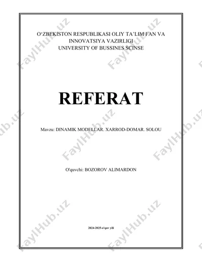 xarrod-domar modeli — DOCX
