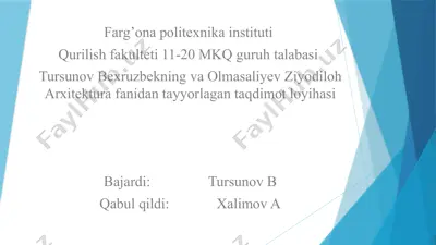 poydevor turlari va ulardan loyihalashning ahamiyat — PPTX