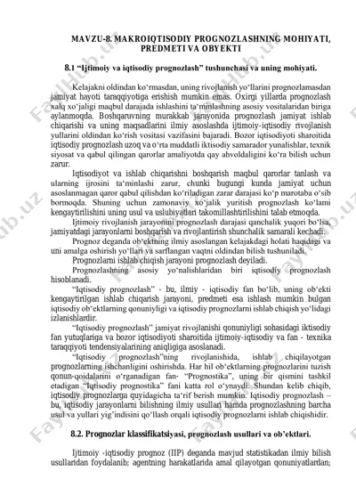 iqtisodiy prognozlash — PDF