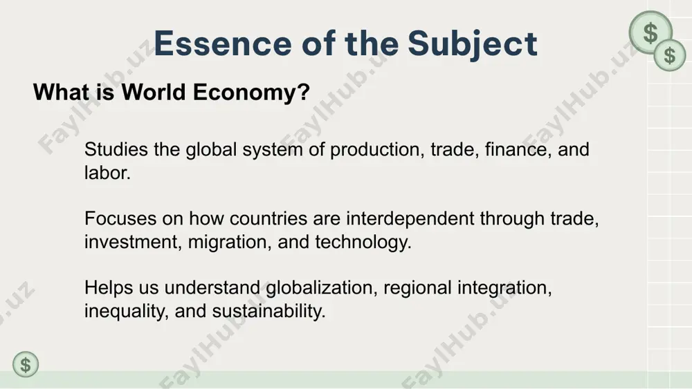 s income, education, life expectancy. poverty rate – % of people living below poverty line. unemployment rate – % of people without jobs but seeking work. gini index – measures income inequality. stability indicators inflation rate – rate of rise in prices. interest rates – cost of borrowing. public debt-to-gdp ratio – sustainability of government finance. exchange rate movements – competitiveness in world markets. $ $ summary category indicator what it shows output & income gdp total production in a country gni gdp + net income from abroad gdp per capita average income/standard of living trade & finance balance of payments transactions with rest of world current account balance export–import gap fdi inflows foreign investments in a country social/development hdi income + education + health combined poverty rate share of population below poverty line unemployment rate share of workforce without jobs gini index inequality of income distribution stability inflation rate …