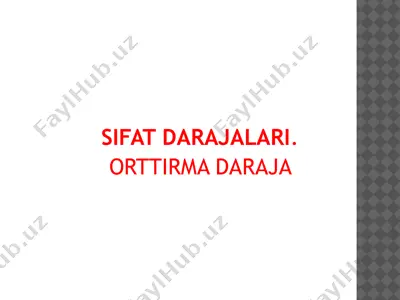 sifat darajalari — PDF
