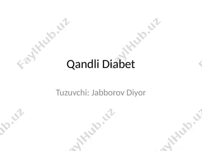 qandli diabet — PPTX