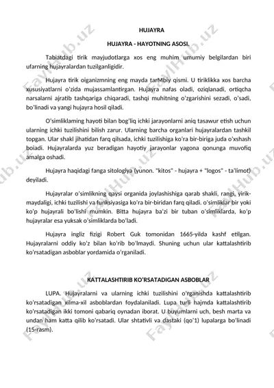 hujayra — DOC