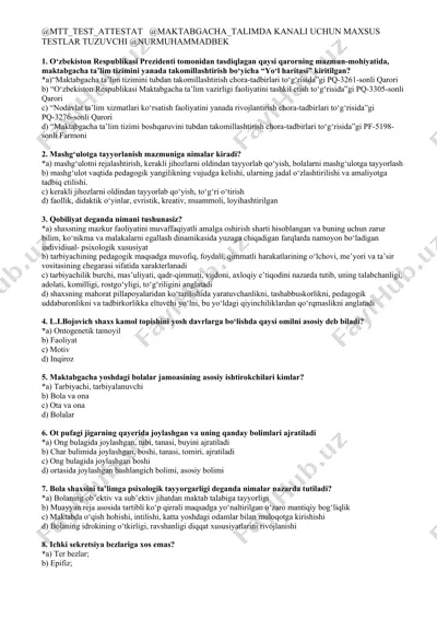 qaysi qaror mazmunida “yo‘l haritasi” kiritilgan? — DOC