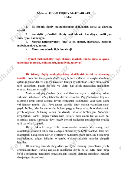 islom fiqhiy maktablari — DOCX