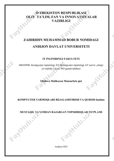 kompyuterda qo‘llaniladigan protokollar va ilovalar — DOCX