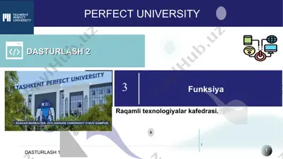 perfect university dasturlash 1 — PPT