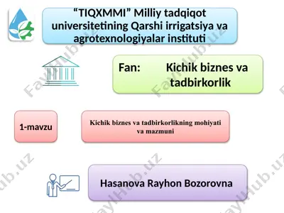 kichik biznes va tadbirkorlik — PPTX
