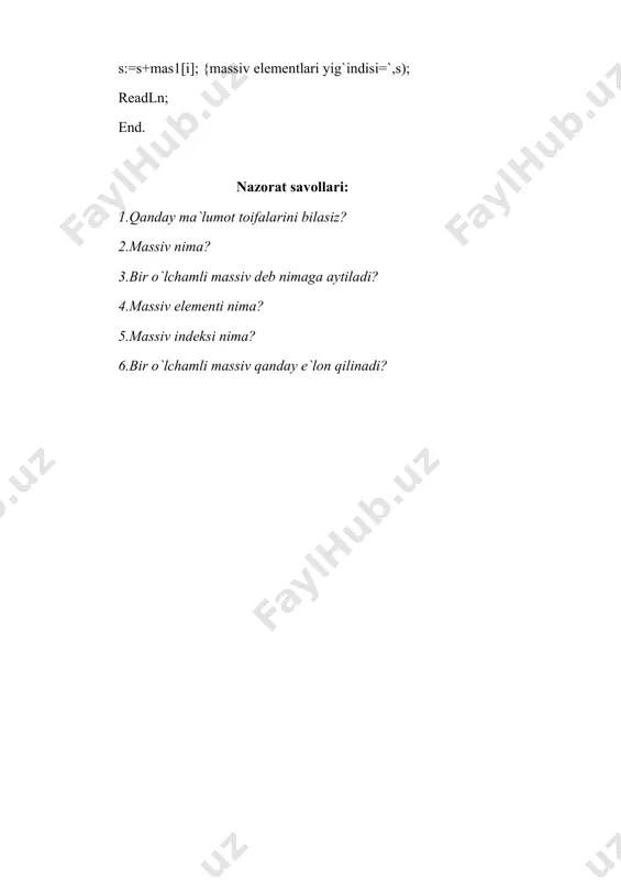 o'lchamli massivlar - Page 4