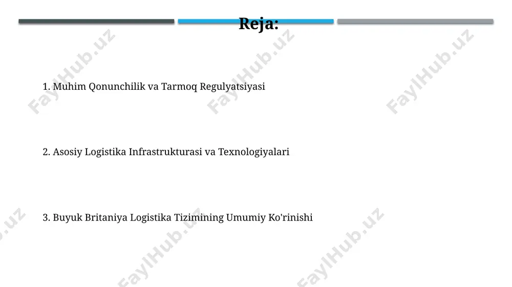 ya qilish rejasi, 1000 dan ortiq yangi yoʻllar va temir yoʻl liniyalarining qurilishi bilan, logistika samaradorligini sezilarli darajada oshirishga qaratilgan. buyuk britaniyaning yuk tashish tartibi yevropa ittifoqi standartlariga asoslangan boʻlib, 2022-yilda 12 million tonnadan ortiq yuk tashishni amalga oshirdi va brexitdan keyin yangi qoidalarning kiritilishi bilan murakkablashdi. texnologiyalar va innovatsiyalar shotlandiyada joylashgan bir qator logistika firmalari dronlar yordamida o'zlarining qishloq joylardagi yetkazib berish tarmoqlarini kengaytirmoqda, bu esa 20% gacha tezlikni oshirdi. londondagi yirik portlarning yuk tashish jarayonlarini kuzatish uchun 5g tarmog'i va sensor texnologiyalari qo'llanilmoqda, bu esa yuklarni etkazib berish vaqti va samaradorligini 15% ga oshirdi. havodagi yuk tashish buyuk britaniya bo'ylab havo yuk tashish xarajatlari o'rtacha 1 kg uchun 20-30 funt sterlingni tashkil etadi, bu masofaga va yukning turiga bog'liq. 2022-yilda buyuk britaniyaning havo yo'llari orqali 15 million tonnadan ortiq yuk tashiladi, bu esa london va manchester kabi yirik shaharlarga katta ta'sir ko'rsatadi. asosiy logistika operatorlari yo'lovchi va yuk …