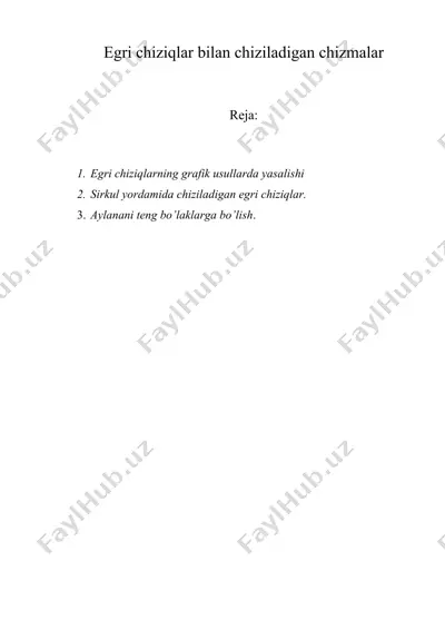 egri chiziqlar bilan chiziladigan chizmalar — DOC