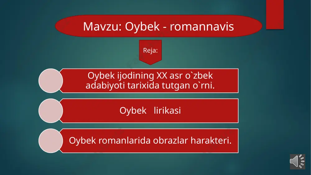 ishi bilan boshlanadi. asar voqeasi navoiyning o`limini aks ettirish bilan tugaydi. > romanida husayn boyqaro , xadicha begim, mo`min mirzo , darveshali , binoiy, majididdin, singari tarixiy shaxslar obrazi berilgan. g`oyat ustalik bilan yartilgan bu obrazlar bosh qahramon navoiy xarakterini ochishda muhim o`rin tutadilar. > romanida xv asr hayoti uchun tipik bo`lgan xilma –xil voqea –hodisalar aks ettirilgan , rang –barang obrazlar yaratilgan .hayot haqiqati ustalik bilan badiiy haqiqatga aylantirilgan. bunda yozuvchi obraz yaratishda psixologik tahlildan , til imkoniyatlaridan , jumladan , har bir personajning o`ziga xos fe`l atvorini va indivudial tilini berish san`atidan unumli foydalangan. shunga ko`ra romandagi barcha obrazlar o`z xarakteri va individual tili e`tibori bilan bir-biridan ajralib , o`zaro farqlanib turadi. xulosa qilib aytganda > romani o`zbek romanchilgiining ajoyib namunasi va juda katta yutig`idir. oybekning > romani ikkinchi jahon urushi mavzusida yozilgan birinchi o`zbek romanidir. unda jangchilarimizning vatanparvarligi , qahramonligi , xalqlar o`rtasidagi partizanlar do`stlik, partizanlar harakati …