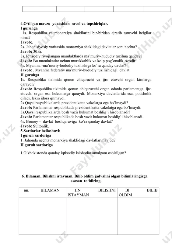 jahon mamlakatlarining davlat tuzumi va boshqaruvi 9-sinf. - Page 5