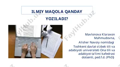 ilmiy maqola yozish qoidalari — PPTX