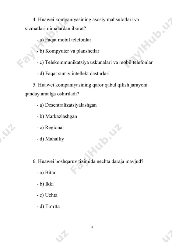 huawei kompaniyasi test savollari - Page 3