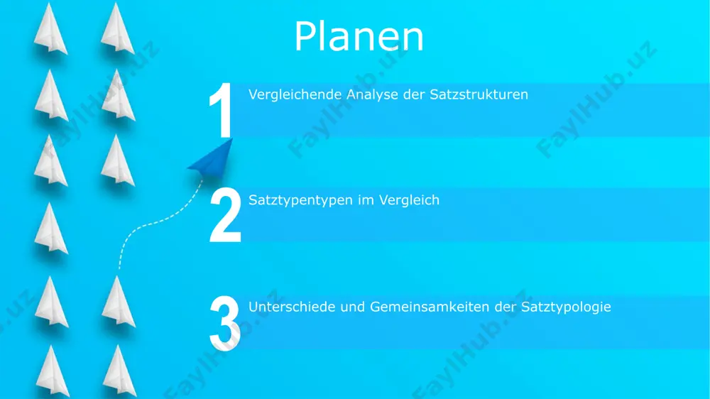 die topik-fokus-artikulation im deutschen durch unterschiedliche positionen von subjekt, objekt und verb ausgedrückt werden – im gegensatz zu sprachen mit strikterer svo-reihenfolge. flexion des verbs und die kasusmarkierung der nominalphrasen interagieren mit der wortstellung und ermöglichen verschiedene satzstrukturen trotz unterschiedlicher verbpositionen; man vergleiche z.b. die freie wortstellung im deutschen mit der festen wortstellung im französischen. satzgliedstellung und ihre funktionen neben- und untersatzstrukturen zeigen unterschiedliche satzgliedstellungen, z.b. v2 in hauptsätzen vs. endstellung in nebensätzen im deutschen, ermöglicht die unterscheidung von haupt- und nebensätzen. die stellung des verbs im satz (verb-zweit-stellung im deutschen, verb-end-stellung im niederländischen) beeinflusst die satzstruktur und die informationshierarchie signifikant, wobei die position des finiten verbs die satzklammer bildet. die position von satzgliedern wie adverbialen und objekten beeinflusst die semantische gewichtung und den fokus; drei mögliche positionen (vor, nach, zwischen) ergeben unterschiedliche interpretationsmöglichkeiten. satztypen im deutschen und englischen das deutsche kennt neben den einfachen satzarten (aussagesatz, fragesatz, aufforderungssatz) auch …