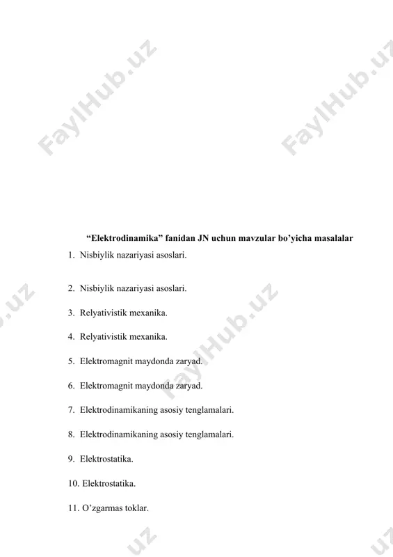 elektrodinamika fanidan on uchun variant savollar - Page 5