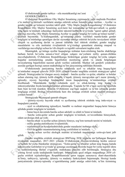 gender tarbiya - oila mustahkamligi me’zoni — DOC