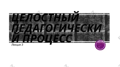целостный педагогический процесс — PPTX