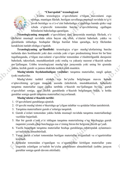 charxpalak texnologiyasi — DOCX