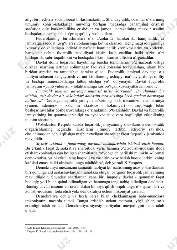 pullar harakati, ishlab chiqarish, iste’mol va hokazolarga nisbatan tatbiq etiladi. institutlar turli birliklar va guruhlarning manfaatlarini muvofiqlashtirishni amalga oshiradi, ularning samarali о‘zaro aloqasini ta’minlaydi, vujudga kelgan ijtimoiy qadriyatlarni mustahkamlaydi va yangilarini yaratadi. ijtimoiy makon. moddiy borliq makoni kabi, ijtimoiy makon ham moddiy obyektning tuzilishi bilan belgilanadi. tegishli ravishda ijtimoiy tuzilma va ijtimoiy о‘zaro aloqalar ijtimoiy makon xususiyatini belgilaydi. makondagi aloqalar о‘zaro aloqaga kirishayotgan subyektlar о‘rtasida ma’lum masofa mavjudligi bilan ajralib turishi mumkin. biz mazkur masofa xususiyatini о‘zimiz uchun botiniy tarzda aniqlaymiz va yo uni saqlab qolishga, yo о‘zgartirishga harakat qilamiz. odamlar о‘rtasidagi aloqalar ham makon mezoni bilan о‘lchanadi. ular vizual, yo bevosita, yo bilvosita, yo doimiy, yo nomuntazam bо‘lishi mumkin. ijtimoiy makon о‘zining serdarajaliligi bilan ajralib turadi. bu ayni bir inson turli birliklarda har xil maqomga ega bо‘lishida namoyon bо‘ladi (masalan, о‘zi mehnat qiladigan ishxonada u xizmat pillapoyasida eng past о‘rinni egallaydi, oilada esa boshliq hisoblanadi). insonning ijtimoiy makondagi о‘rni …