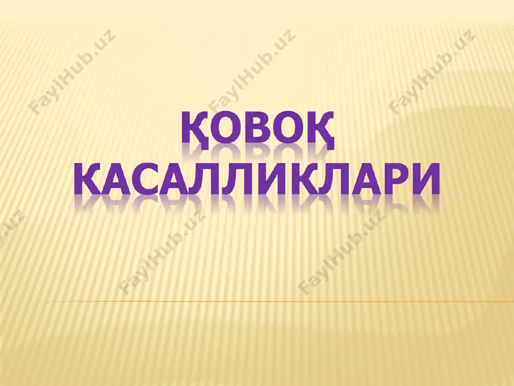 h. antibiotik va sulfanilamid eritmalarini xar 2-3 soatda kon'yunktiva bo'shlig'iga tomizib turish. kechasiga pastki qovoqni orqasiga antibakterial malxamlarni qo'yish. levomitsetin 0,25% tsiprolet moksitsin oftakviks floksatsin tobrimed tobreks lekrolin kuzikrom (kromoglikat natriya) allomid sanorin-anallergin aykrol patanol shox pardaga qarab o'sib kirgan ko'z shilliq parda dublikaturasi xavfsiz o'sma(nevus) va xavfli o'sma (rak) o'tkir va surunkali kechishi mumkin o'tkir dakrioadenit umumiy kasalliklar asorati bo'ladi (gripp, epid.parotit, kora chechak). o'tkir boshlanadi, tepa qovoqni tashqi qismida shish, og'rik, qovoq terisini qizarishi kuzatiladi. ko'z olmasi pastka va ichkariga siljiydi, ko'z olmasi xarakati tepaga va tashqariga yomonlashadi. regional limfotugunlar kattalashishi, umumiy xolsizlik, tana xaroratini oshishi, bosh og'riqlar bezovta qilishi mumkin. taktika. antibiotik va sulfanilamidlar qo'llash (umumiy). maxalliy: antibiotik va sulfanilamidlar ko'z tomchilarini tomizish va malxamlar. uvch-terapiya, quruq issiqlik. oftalmolog ko'rigiga yuborish ko'z yosh – burun kanalini obliteratsiyasi oqibatida rivojlanadi. doimiy ko'z yosh oqish va ko'z yosh qopchasi zonasida biroz shish paydo bo'lishiga bemor shikoyat qiladi. ko'z yosh …