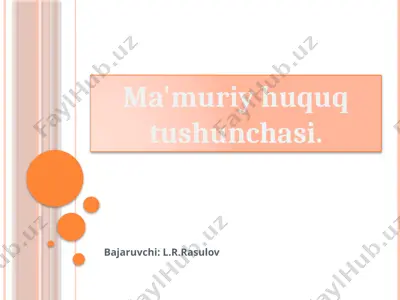ma'muriy huquq tushunchasi — PPTX