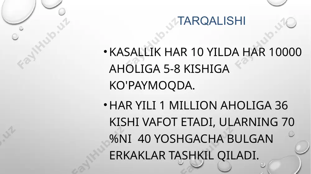 biy zichligi past bo'lgan siydik sindromi, ab normal, shish yo'q yoki ular ahamiyatsiz. gematuriya glomerulalarda ig a cho'kmasi bilan gnga xosdir (berger kasalligi). aralash shakl nefrotik shakl va gipertenziya belgilarini birlashtiradi, 10% dan kam hollarda uchraydi. kasallik fazalari kuchayish va remissiya fazalari mavjud. kuchayish fazasida uch darajali faollik bilan echtgi oshadi, qonda , ,- globulinlar, sial kislotalar, fibrinogen va seromukoid darajasi oshadi. remissiya fazasi: engil gematuriya, o'rtacha disproteinemiya, qon bosimini barqarorlashishi. sgn kechishi o'rtacha 10-15 yil yoki undan ko'proq davomiylik bilan asta-sekin rivojlanayotgan (yaxshi sifat) kechish latent, gematik va gipertenziv shakllarda kuzatiladi. tez-tez kuchayib boradigan va o'rtacha 3-5 yil davom etadigan tezkor progressiv kechish. laboratoriya instrumental diagnostikasi qon: leykotsitoz, echtning ko'payishi, giperfibrinogenemiya, gipoproteinemiya, disproteinemiya, giper 1,2, - globulinemiya. kreatininning ko'payishi. siydik: past nisbiy zichlik, proteinuriya, leykotsituriya, gematuriya, silindruriya. reberg-tareev testi: glomerulyar filtratsiyani va naycha reabsorbtsiyasini kamayishi. laboratoriya instrumental diagnostikasi nechiporenko sinamasi: gematuriya, silindruriya. zimnitskiy sinovi: gipostenuriya, izostenuriya. nokturiya. radioizotoplarning renografiyasi …