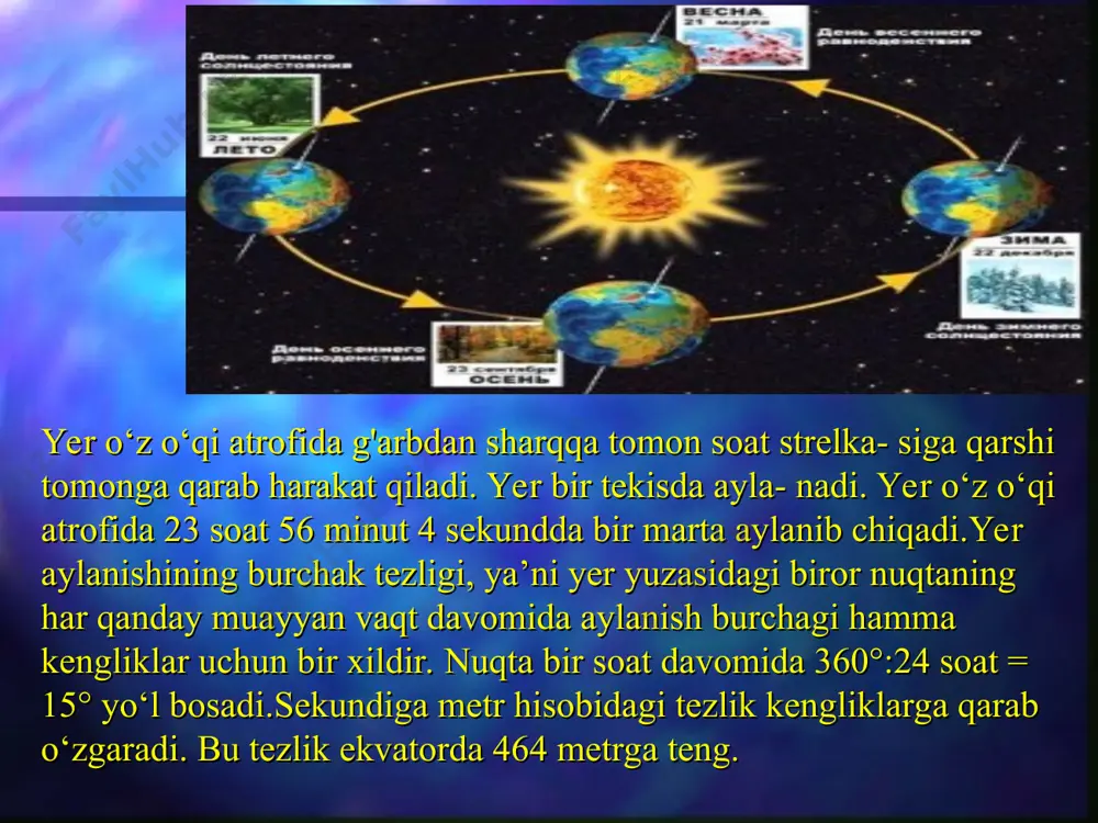 yer o`z o`qi va quyosh atrofida aylanishinig geografik oqibatlari - Page 4