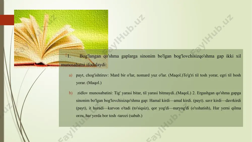 bog'lovchisiz qo'shma gaplar va tinish belgilari - Page 4