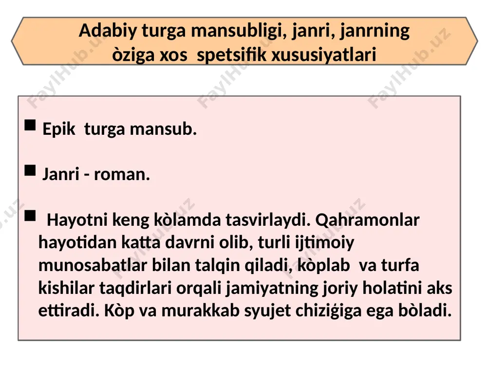 agi fikrlari, mari bilan bòlgan voqealar, bolalar bilan vaqt òtkazganlari... ganya uni uyiga olib ketgandan keyingi voqealar: ganyaning uyiga nastasya filippovnaning kelishi, undan keyin rogojin odamlari bilan kelib nastasyaga 100 ming taklif qilishi(turmushga chiqishi uchun), nastasya esa ganya va rogojinlarga javobini kechqurun uyida òtkaziladigan mehmondorchilikda ma'lum qilishi va boshqalar...... kulminatsiya - asardagi voqealar rivojining eng yuqori nuqtasi, konflikt benihoya kuchaygan òrni ganyaning xonadonida bòlgan mojarodan keyin nastasyaning uyidagi oqshomda bòlib òtgan voqea. rogojin nastasya filippovnani topib olgandan keyin uni momataloq qilib kaltaklashi. knyaz mishkin va nastasya filippovna ikkisi turmush qurishga ahd qilgani. yechim - syujet voqealari rivojining yakuni, ularning nihoyasida qahramonlarning ruhiyatida, taqdirida yuzaga kelgan holatdir nastasya ganyaning turmush qurish taklifini rad yetib, parfen rogojin bilan ketishi. nastasyaning rogojinga vafodor xotin bòlishga ahd qilgani va unga turmushga chiqishini aytganligi. nastasya filippovnaning rogojin tomonidan pichoqlab òldirib qòyilishi. voqealarning òzaro munosabatiga kòra xronikali syujetda voqealar orasida vaqt munosabati( a voqea yuz berganidan …