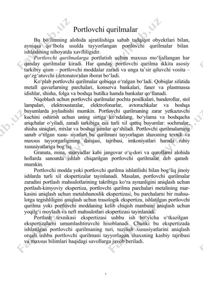 portlovchi qurilmalar — DOC