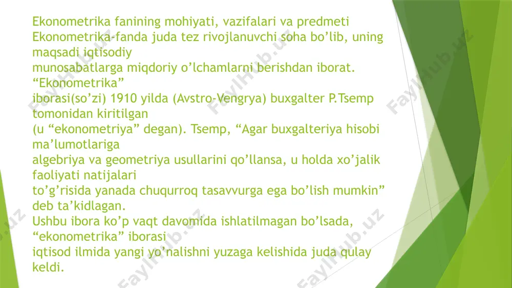 ekonometrika fanining usullari va vazifalari - Page 3