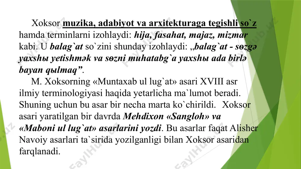 ardan bilәn, birlә, ilә kabi ko`makchilar; kim, -ki, gar, agar, nә, lek, dag`i kabi bog`lovchilar ishlatiladi. nishotiy dostonida nә bog`lovchisi keng qo`llanadi. «husnu dil» dostoni leksikasida ulus, kabir, kapu (eshik), g`ulg`ula, valvala, dag`i, karam kabi so`zlar uchraydi. munis asarlarining tili va uslubi munisning lirik she`rlari devon sifatida to`plangan bo`lib, u «munis ul-ushshoq» deb ataladi. bundan tashqari, uning tarixiy asari «firdavs ul iqbol», tilshunoslik va pedagogikaga oid «savodi ta`lim» asari mavjuddir. u xv asr tarixchisi mirxondning «ravzat us-safo» asarini o`zbek tiliga tarjima qildi. munis adabiy ijodda ham, o`z asarlarining tili sohasida ham navoiyni o`ziga pir (ustod) deb bildi. sѳz ichrә navaiyki jahangirdurur munisg`a maani yolida pirdurur.; munis asarlari tilini shunday qunt bilan ishlaganki, bu uning badiiy vositalarning ko`pgina turlaridan samarali foydalanganida ko`rinadi. masalan: , yiqmasun mazlumlar ashki binaiy davlating. qilma zulm, ey shahki, bardur afati devar-suv. shoir shohlar saroyini devorga, ezilgan kishilar ko`z yoshini bu devorni yiqituvchi suvga o`xshatadi. „qaf tag`i …